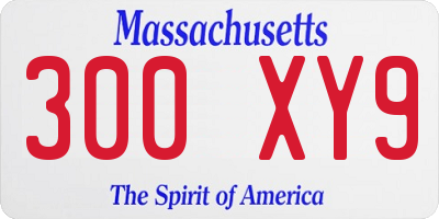 MA license plate 300XY9