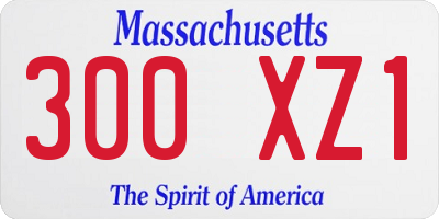 MA license plate 300XZ1