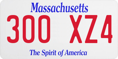 MA license plate 300XZ4