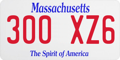 MA license plate 300XZ6