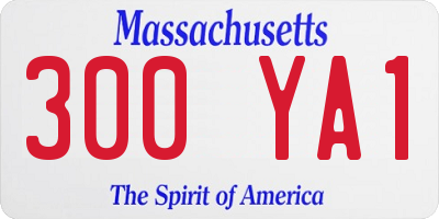MA license plate 300YA1