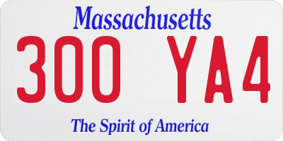 MA license plate 300YA4