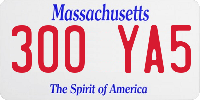 MA license plate 300YA5