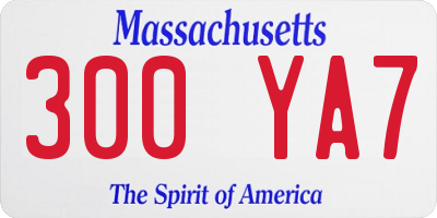 MA license plate 300YA7