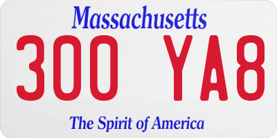 MA license plate 300YA8