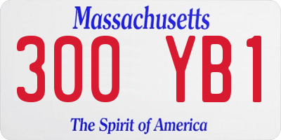 MA license plate 300YB1