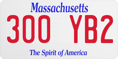 MA license plate 300YB2