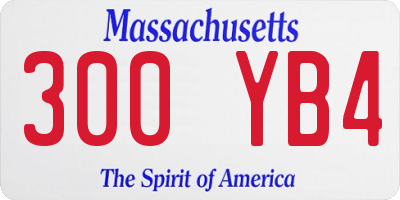 MA license plate 300YB4