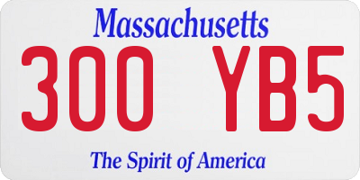 MA license plate 300YB5