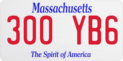 MA license plate 300YB6