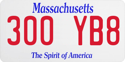 MA license plate 300YB8