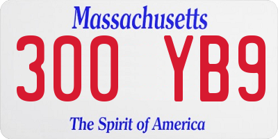 MA license plate 300YB9