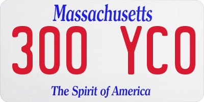 MA license plate 300YC0