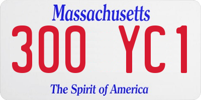 MA license plate 300YC1