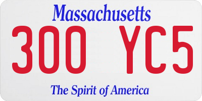 MA license plate 300YC5