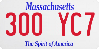 MA license plate 300YC7