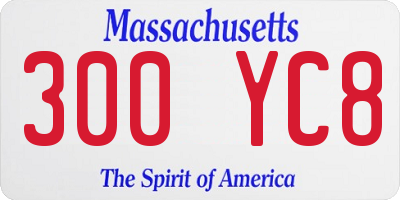 MA license plate 300YC8