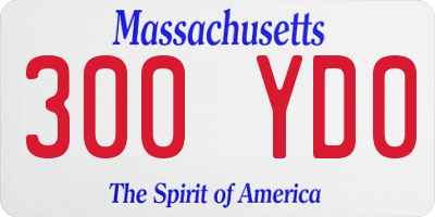 MA license plate 300YD0