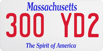 MA license plate 300YD2