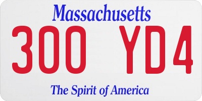 MA license plate 300YD4