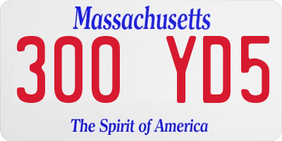 MA license plate 300YD5