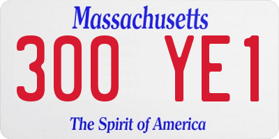 MA license plate 300YE1