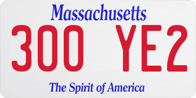 MA license plate 300YE2