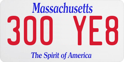 MA license plate 300YE8