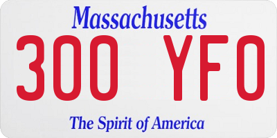 MA license plate 300YF0
