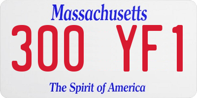 MA license plate 300YF1