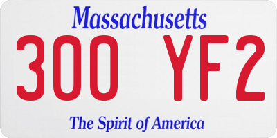 MA license plate 300YF2