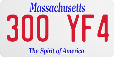 MA license plate 300YF4