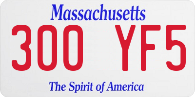 MA license plate 300YF5