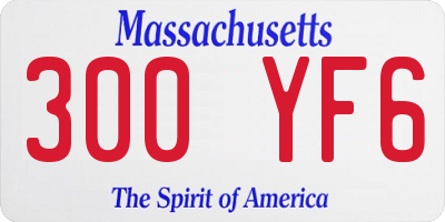 MA license plate 300YF6