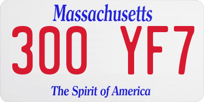 MA license plate 300YF7