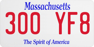 MA license plate 300YF8