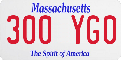 MA license plate 300YG0