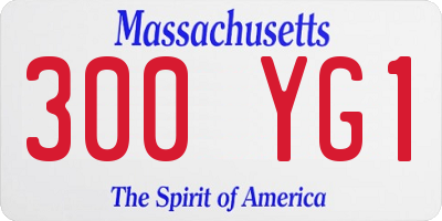 MA license plate 300YG1