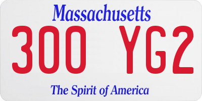 MA license plate 300YG2