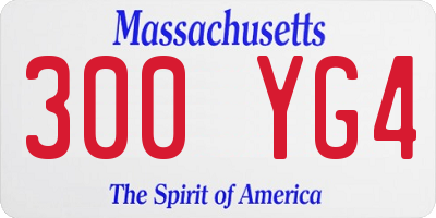 MA license plate 300YG4