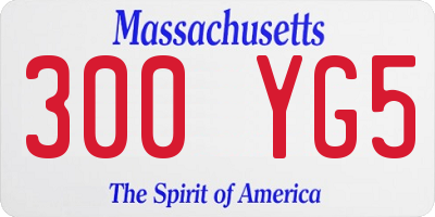 MA license plate 300YG5