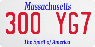 MA license plate 300YG7