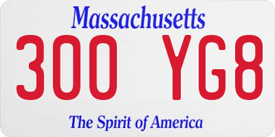 MA license plate 300YG8