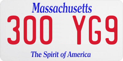 MA license plate 300YG9