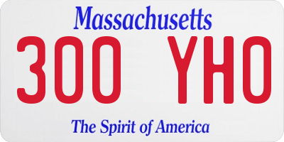 MA license plate 300YH0