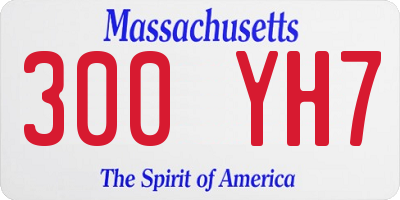 MA license plate 300YH7