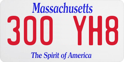 MA license plate 300YH8