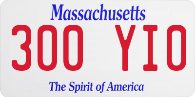 MA license plate 300YI0