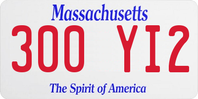 MA license plate 300YI2