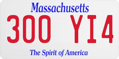 MA license plate 300YI4